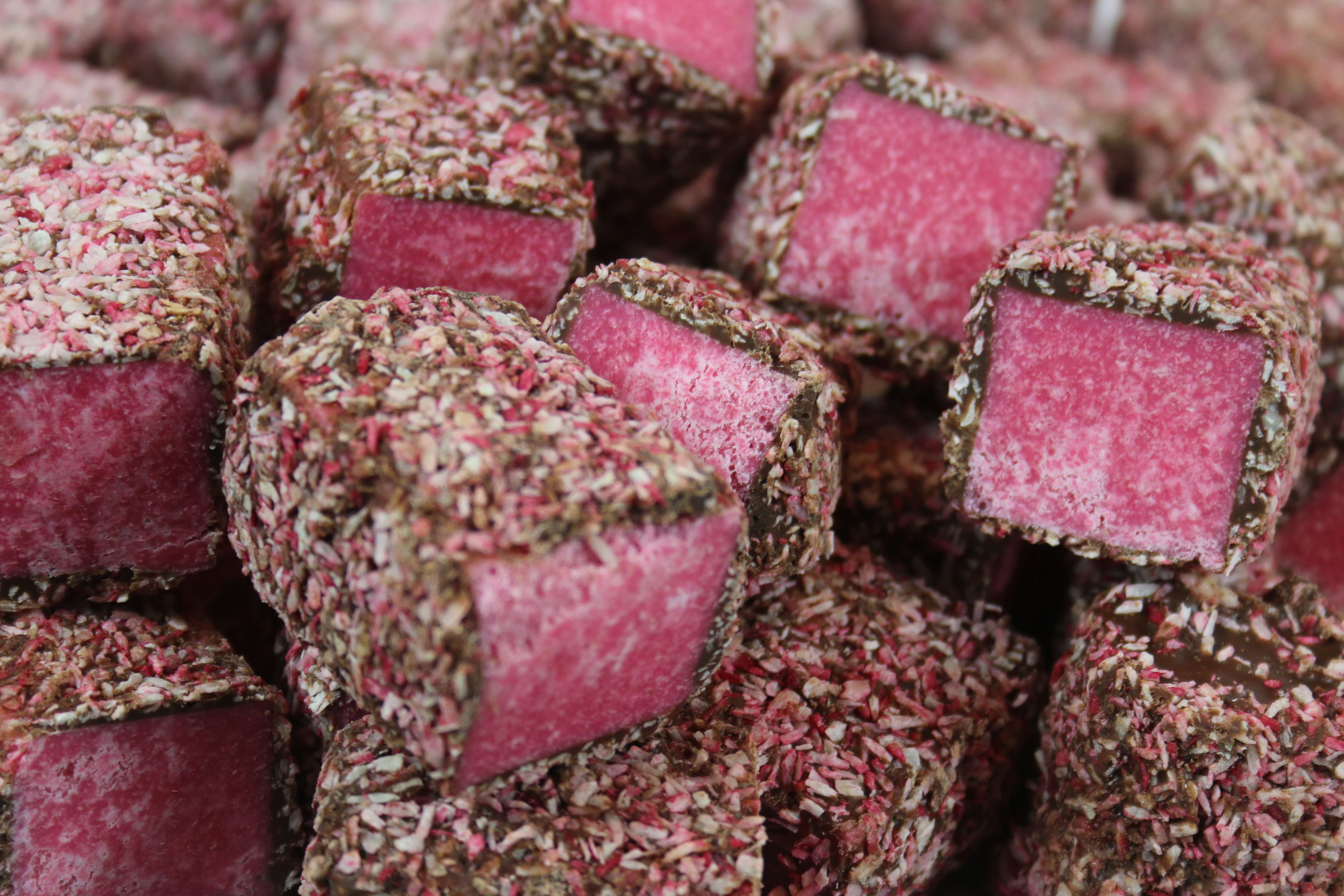 Raspberry Macaroon Coconut Fudge